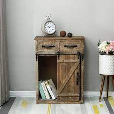 luxenhome rustic wood console cabinet
