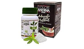 Adoçante dietético em pó, color andina food de baixa caloria, zero açúcares e o mais importante: Adocante Stevia 100 Natural Color Andina 20g Loly Cerealista