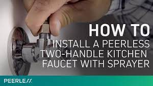 two handle kitchen faucet with sprayer
