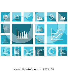 Clipart Of Square Blue And Teal Icons With White Financial