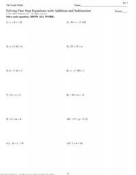 Solving One Step Equations With