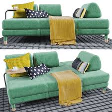 flottebo sofa bed with side table 3d