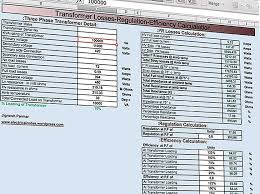 Spreadsheet For Transformer Losses Calculation