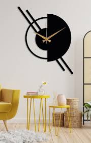 Buy Modern Metal Wall Clock Decor Black