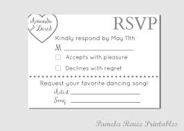 Personalized Wedding Rsvp Card With Song With Song Request Rsvp Slip
