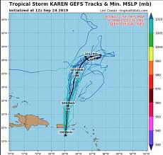 Tropical Storm Karen Path Map Latest Euro Model Noaa