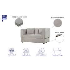 2 seater grey linen fabric sofa