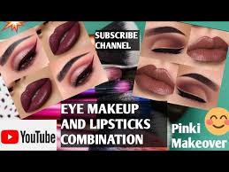 eye makeup and lipstick combination