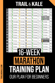 16 week marathon training plan for