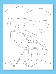 free printable rainy day coloring page