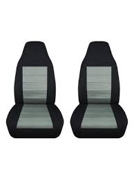 Black And Steel Gray 2 Tone Car Seat Covers