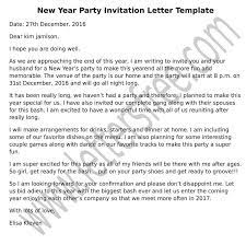 sle invitation letter for new year