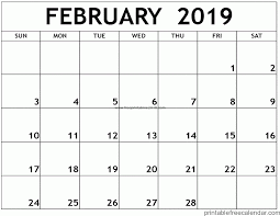 Free Printable February 2019 Calendar Templates Free