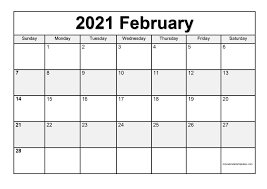 Blank, editable and easy to print. February 2021 Printable Calendar Template Pdf Word Excel
