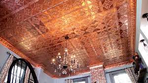 install a copper sted metal ceiling