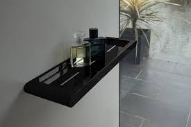 Spa Black Chrome Bathroom Shelf Black