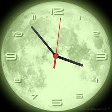Full Moon Wall Clock Glow In The Dark