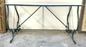 Outdoor Metal Console Table W Glass Top