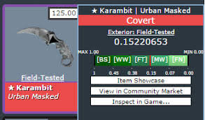 H Karambit Urban Masked Ft With Mw Float