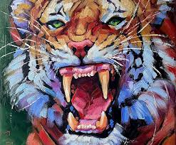 Tiger Painting Original Wild Animal