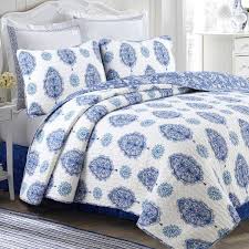 navy blue cotton king quilt bedding set