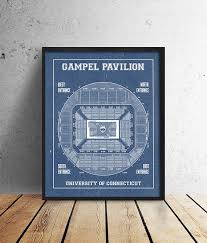 Vintage Print Of Gampel Arena Seating Chart Uconn University
