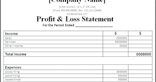 Profit Loss Template Simple T Statement Free And For Self