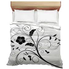 Black And White Fl Comforters