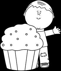 white boy with a cupcake clip art