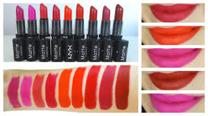 nyx matte lipstick lip swatches part
