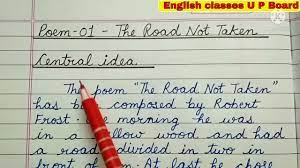 solved central idea poem the road not