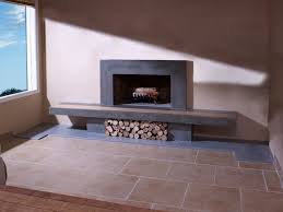 Concrete Fireplace Hearth With Wood