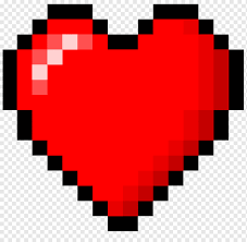 иллюстрация красного сердца, пиксель арт майнкрафт, майнкрафт, любовь,  сердце, видеоигра png | PNGWing