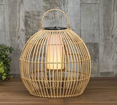 keyla bamboo solar lantern pottery barn