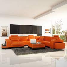 Orange Colored Corner Sofa U Form
