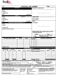 20 Printable Bill Of Lading Form Fedex Templates Fillable