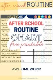 After School Routine Chart Printable And Editable