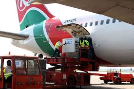 JKIA workers unloading cargo from an airplane [Photo, Courtesy]