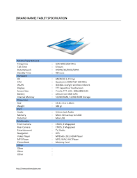 Download a free product spec template and easily lay out the requirements for your next software development project. Tablet Pc Specification Template