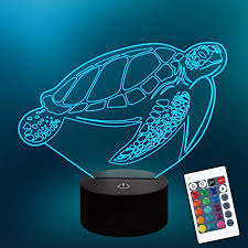 Amazon Com Lampeez Kids 3d Turtle Night Light Optical Illusion Lamp With 16 Colors Remote Control Changing Birthday Xmas Valentine S Day Gift Idea For Boys And Girls Home Improvement
