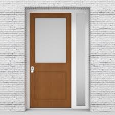 Large Glass Pane Oak Security Doors