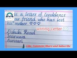 write a letter of condolence to your