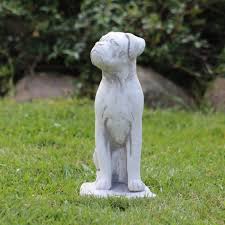 Boxer Dog Statue Concrete Dog Figurine