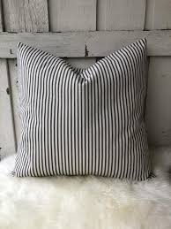 black and white ticking pillow cover