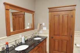 bathroom vanity mirror and custom trim