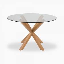 Heaven 4 Seat Dining Table Glass Oak