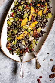 a plate full of wild rice salad recipe