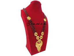 bridal red bead mangalsutra jewelry