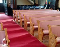 church pew upholstery