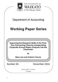 Improving The Research Skills Of The First Year Accounting